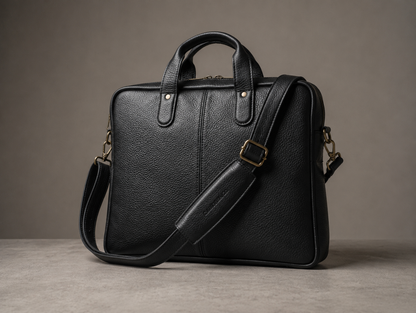 Premium Genuine Leather Laptop Bag for 14 Inch Laptop | Lightweight Office Briefcase | CAWNPORE CO.