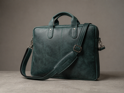 Premium Genuine Leather Laptop Bag for 14 Inch Laptop | Lightweight Office Briefcase | CAWNPORE CO.