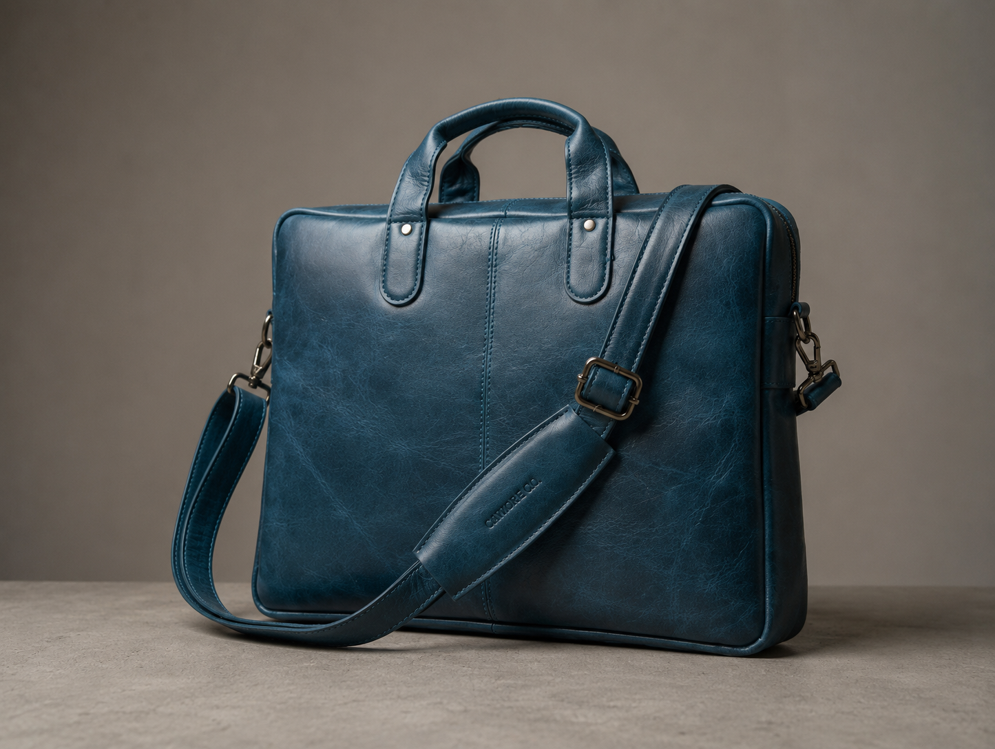 Premium Genuine Leather Laptop Bag for 14 Inch Laptop | Lightweight Office Briefcase | CAWNPORE CO.