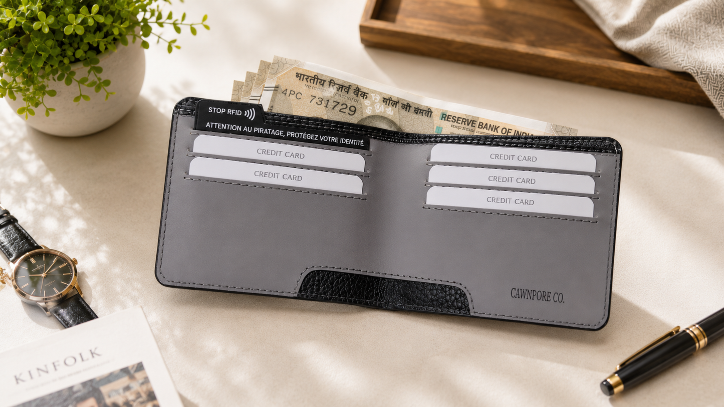 VELORIN - Textured Executive Bifold Wallet