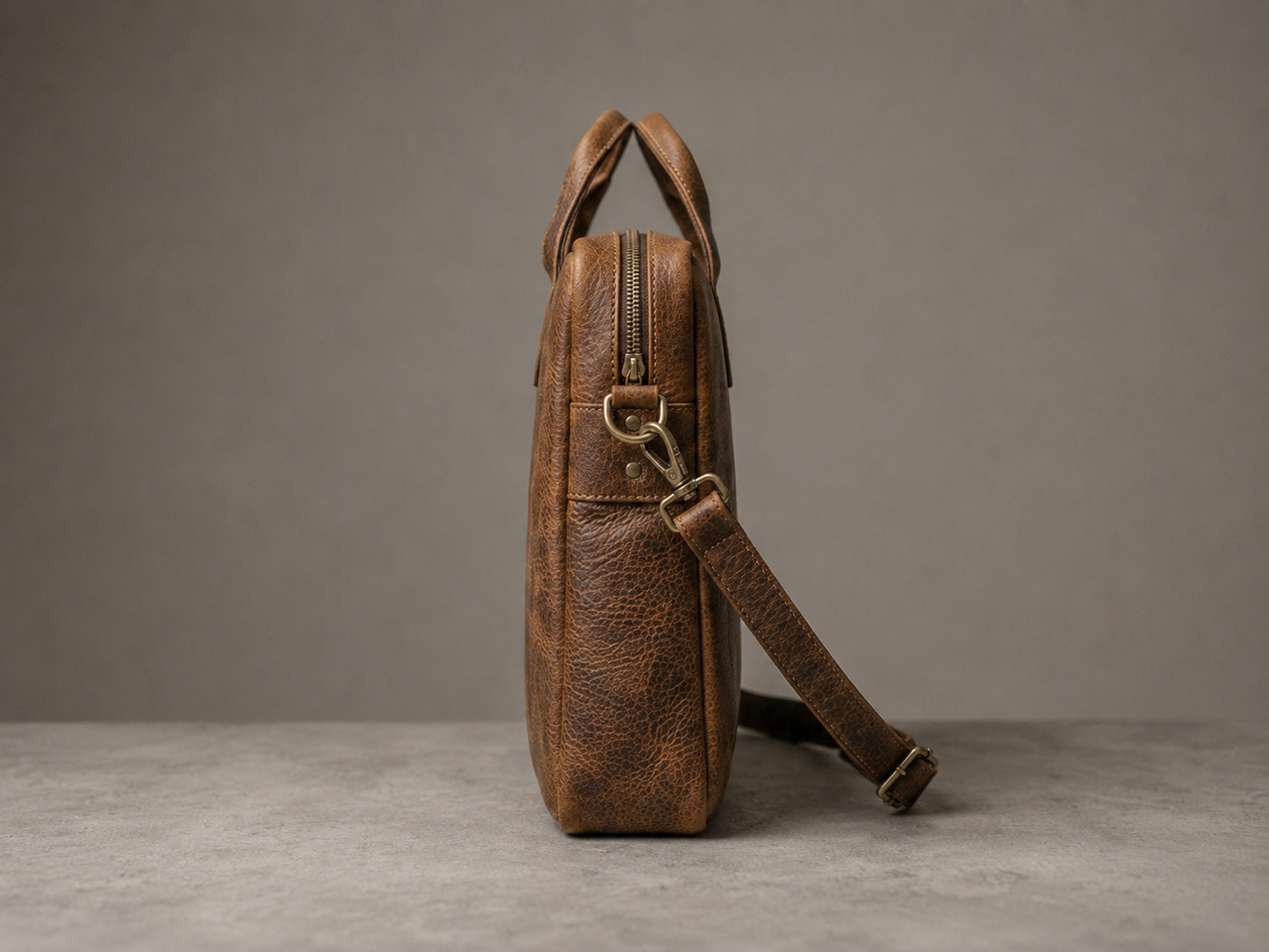 Premium Genuine Leather Laptop Bag for 14 Inch Laptop | Lightweight Office Briefcase | CAWNPORE CO.