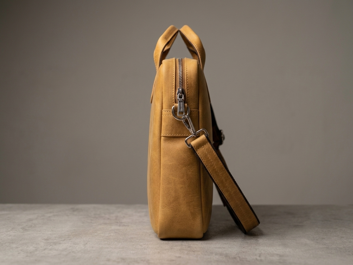 Premium Genuine Leather Laptop Bag for 14 Inch Laptop | Lightweight Office Briefcase | CAWNPORE CO.